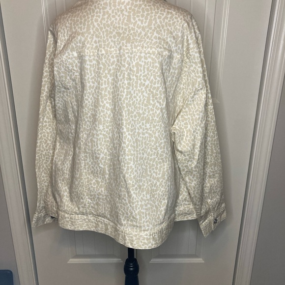 Belle By Kim Gravel 3x Jacket Beige Cheetah Button Up Lagenlook Minimalist - Picture 7 of 8